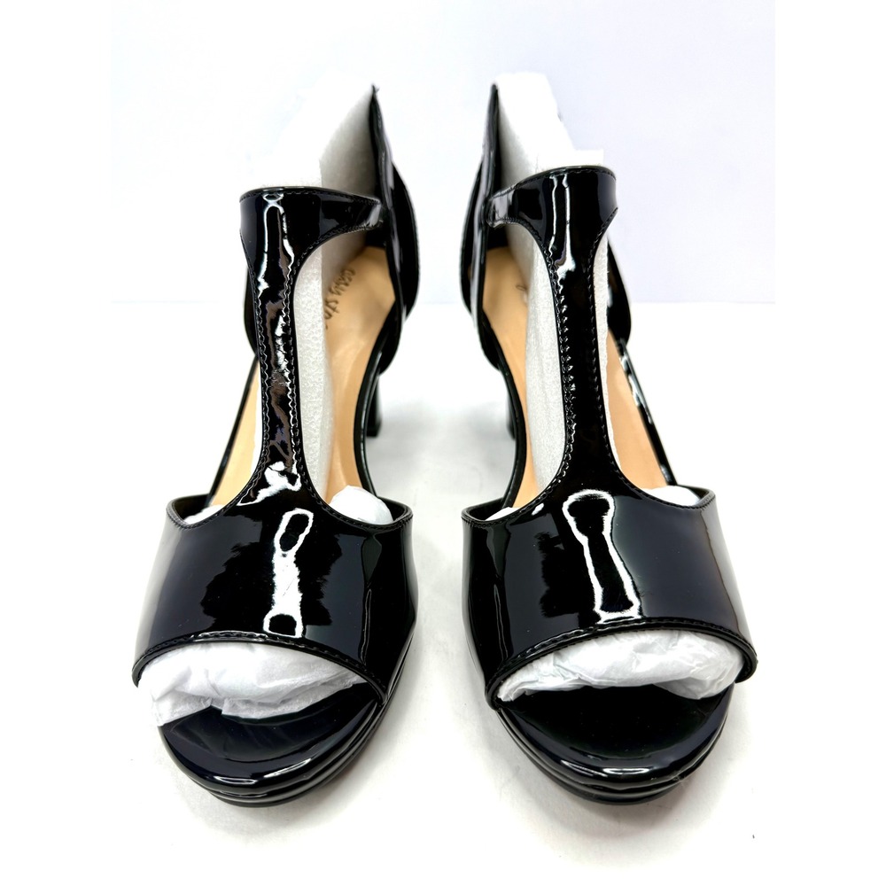Easy Street‎ Women's Flash Dress Sandals Black Patent Size 8W NWT/BOX